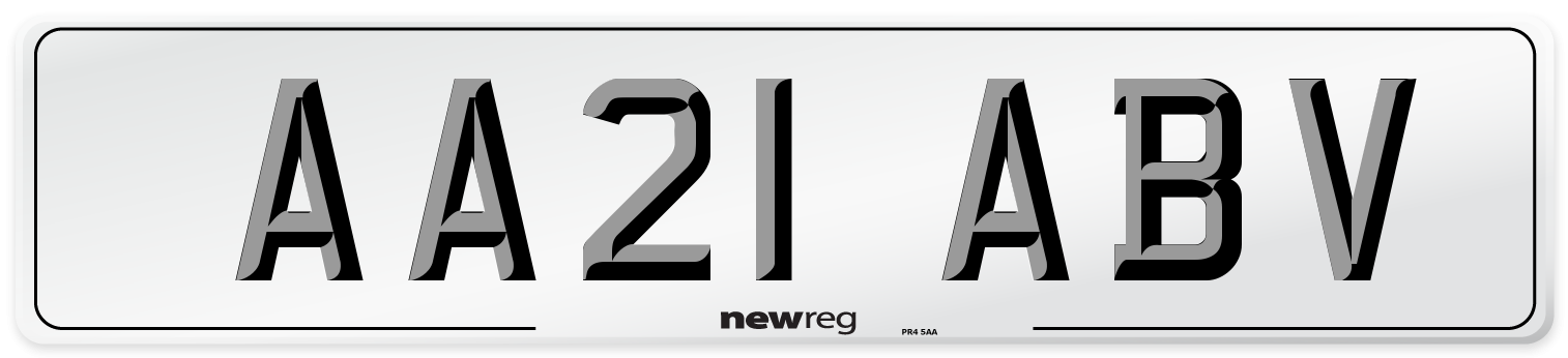 AA21 ABV Number Plate from New Reg